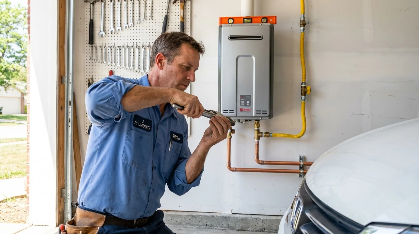 Tankless water heater installation by a Johns Plumbing LLC plumber in Alto